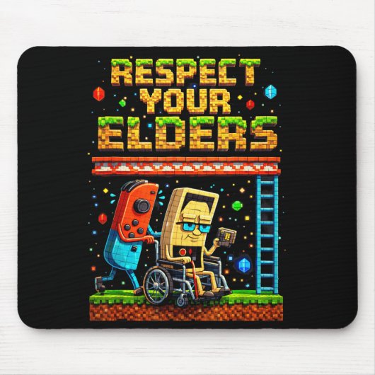 Respect Your Elders Retro Gaming Xel Gamer Control マウスパッド (正面)