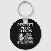 Respect Your Elders Retro Tech Camera Phone Cartoo キーホルダー (正面)