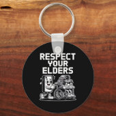 Respect Your Elders Retro Tech Camera Phone Cartoo キーホルダー (正面)