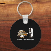 Respect Your Elders T Retro 90s Gaming  キーホルダー (正面)