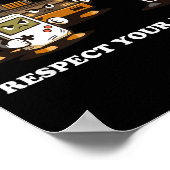 Respect Your Elders T Retro 90s Gaming  ポスター (角)