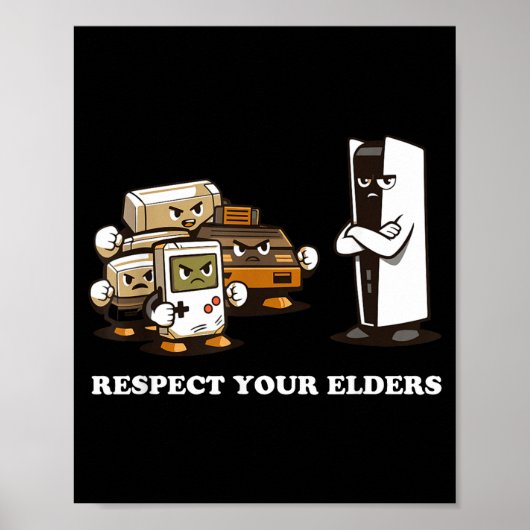Respect Your Elders T Retro 90s Gaming  ポスター (正面)