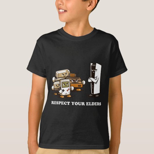 Respect Your Elders T Retro 90s Gaming Tシャツ (正面)
