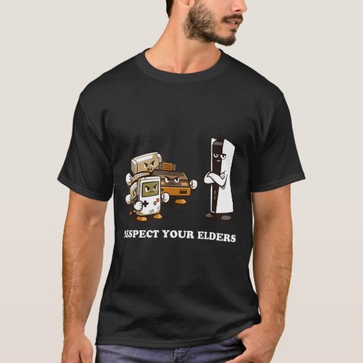Respect Your Elders T Retro 90s Gaming  Tシャツ (正面)