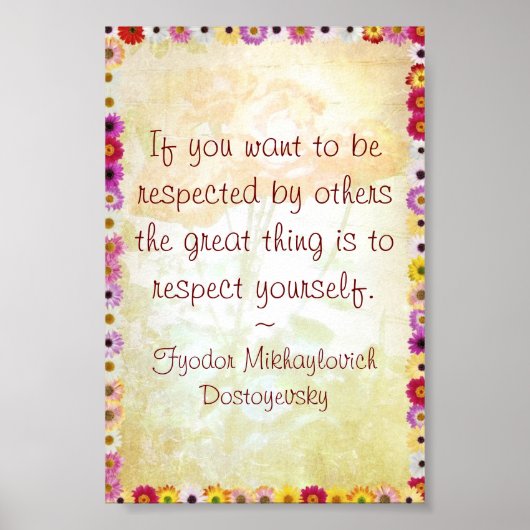 Respect Yourself (Dostoyevsky Quote) ポスター (正面)