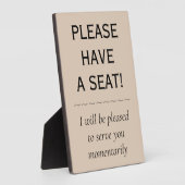 Respectable, Elegant "PLEASE HAVE A SEAT!" フォトプラーク (側面)