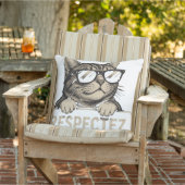 Respectez le chat – Illustration de chat à lunette アウトドアクッション (椅子)