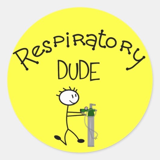 Respiratory DUDE T-Shirts & Gifs ラウンドシール (正面)