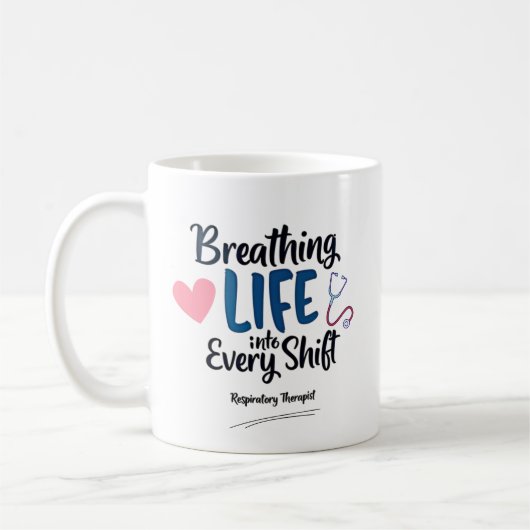 Respiratory Therapist – Breathing Life Quote コーヒーマグカップ (左)