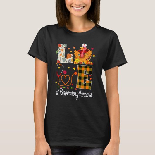 Respiratory Therapist Love Thanksgiving Leopard  T Tシャツ (正面)