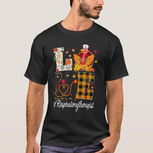 Respiratory Therapist Love Thanksgiving Leopard  T Tシャツ (正面)