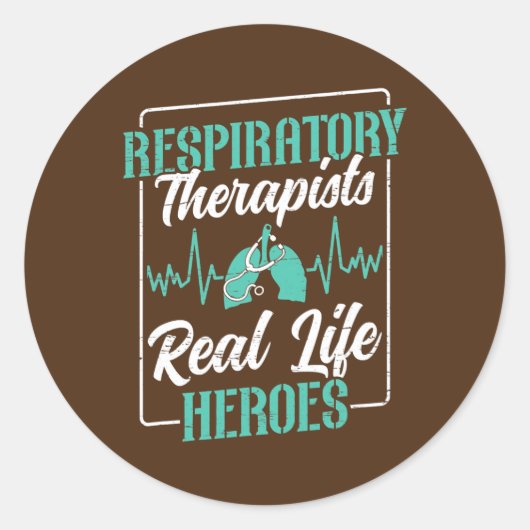 Respiratory Therapist Real Life Superhero Lungs ラウンドシール (正面)