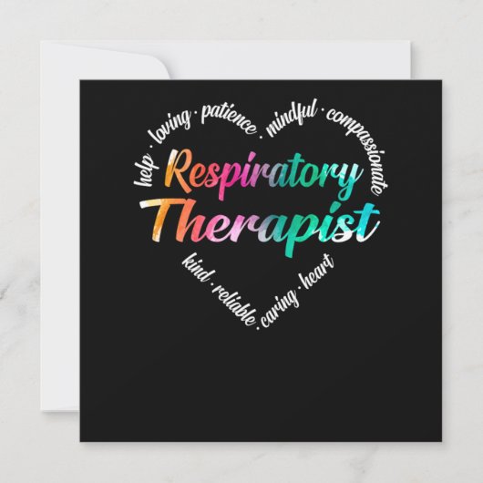 Respiratory Therapist Respiratory Therapist Heart 招待状 (正面)