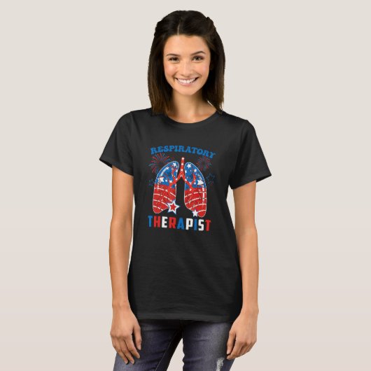 Respiratory Therapist RT 4th Of July For Women Ste Tシャツ (正面フル)