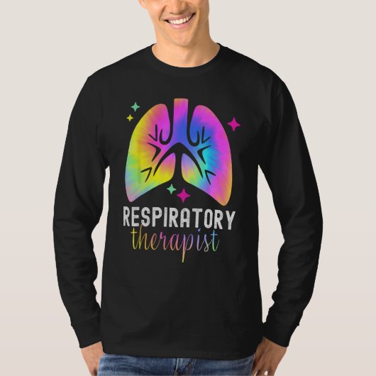 Respiratory Therapy RT Therapist Tie Dye Lungs Cut Tシャツ (正面)