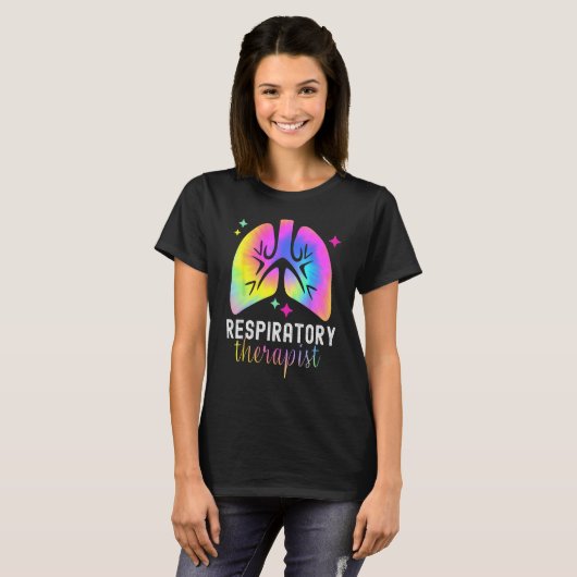 Respiratory Therapy RT Therapist Tie Dye Lungs Cut Tシャツ (正面フル)