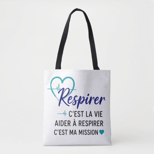 Respirer, c’est la vie ❤️ | Hommage aux inh. トートバッグ (正面)