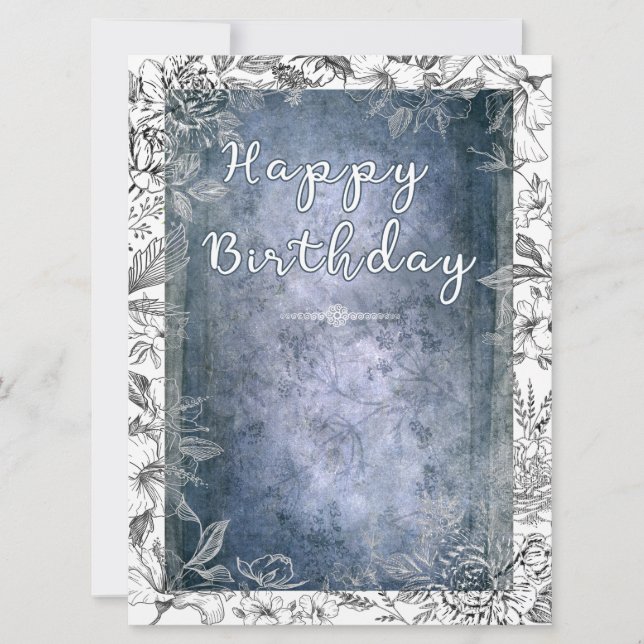 Resplandor Floral Retro: Feliz Cumpleaños (正面)