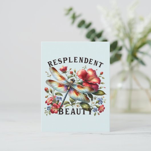 resplendent美しい – ドラゴン芸術的フライ ポストカード (スタンド正面)