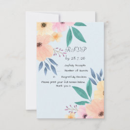 Response Card- フローラルウェディング 出欠カード