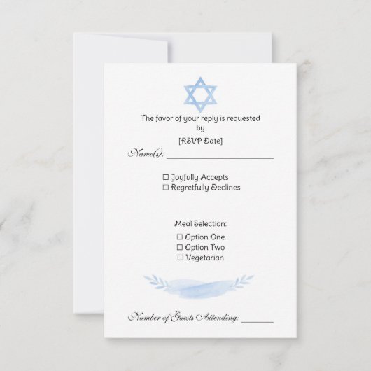 Response Card 出欠カード (正面)