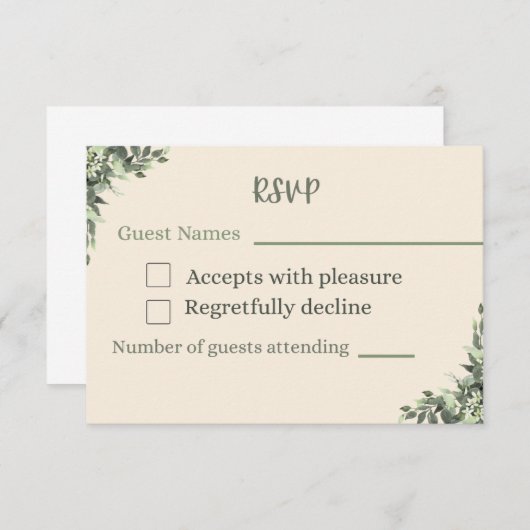 Response card wedding  出欠カード (正面/裏面)