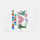 Resratory Therast Valentine’s Day Design Lung Squa フリースブランケット (正面(横))