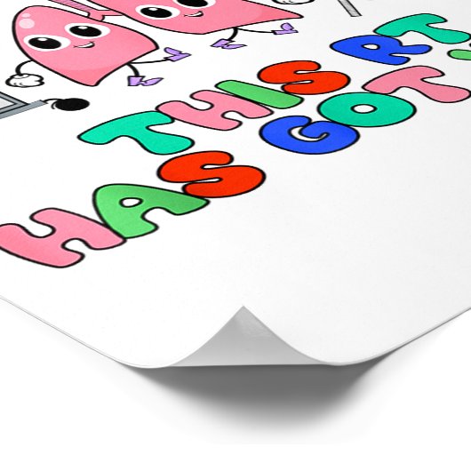 Resratory Therast Valentine’s Day Design Lung Squa ポスター (角)