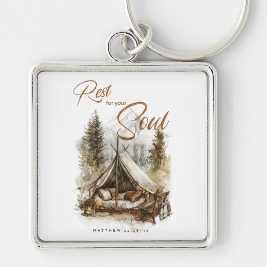 Rest For Your Soul Christian Boho Keychain キーホルダー (正面)