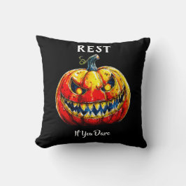 Rest if you dare Halloween Smiling Pumpkin クッション