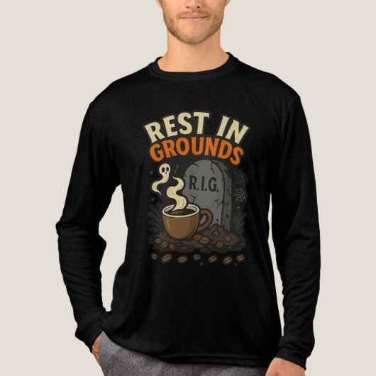 Rest In Grounds Spooky Coffee Lover Halloween トライブレンドＴシャツ (正面)