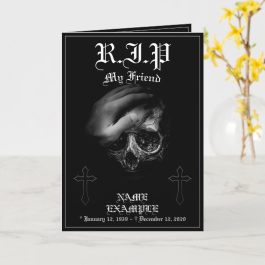 Rest in Peace私の友人 カード (黄色い花)