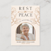 Rest in Peace Memoryフローラ写真葬儀祈りの言葉 エンクロージャーカード (正面)