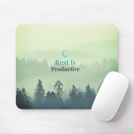 Rest Is Productive – シンプルなモチベーション マウスパッド (マウス)