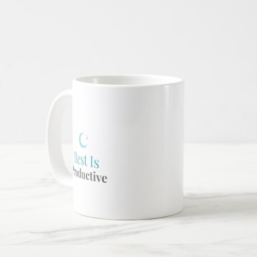Rest Is Productive – Minimal Motivation Mug コーヒーマグカップ (正面左)