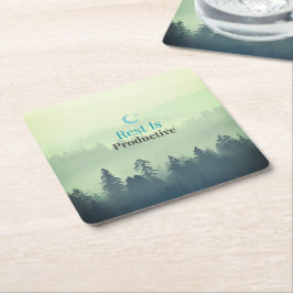Rest Is Productive – Minimal Motivational Drink Co スクエアペーパーコースター