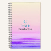 Rest Is Productive – Minimal Motivational Notebook ノートブック (正面)