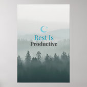 Rest Is Productive – Minimal Motivational Poster ポスター (正面)