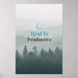 Rest Is Productive – Minimal Motivational Poster ポスター