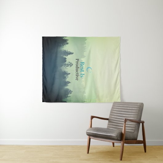 Rest Is Productive – Minimal Motivational Wall Tap タペストリー (インサイチュ(横))