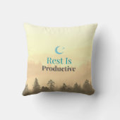 Rest Is Productive Motivational Quote Pillow クッション (裏面)