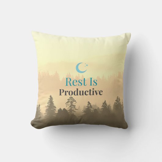 Rest Is Productive Motivational Quote Pillow クッション (正面)