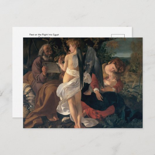 Rest on the Flight Inte Egipt by Caravaggio Postca ポストカード (正面/裏面)