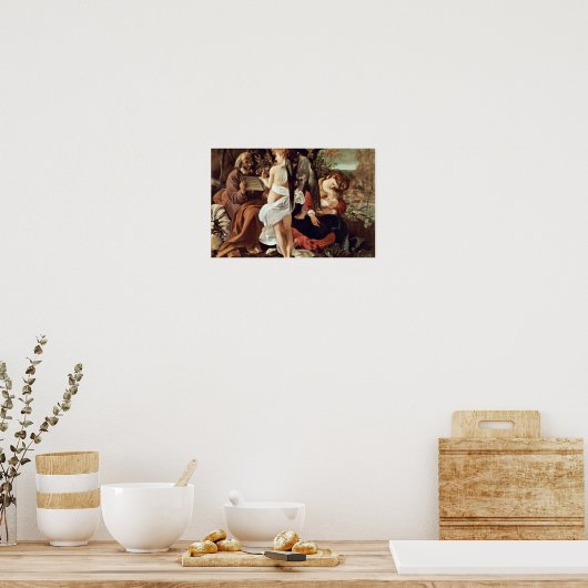 Rest On The Flight To Egypt By Michelangelo Merisi ポスター (キッチン)