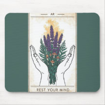 Rest Your Mind レトロタロットカード マウスパッド