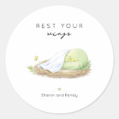 Rest Your Wings Personalized Cancer Support   ラウンドシール (正面)