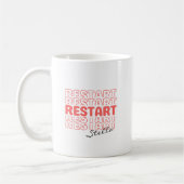 Restart Coral Wavy Retro Custom Name Text コーヒーマグカップ (左)