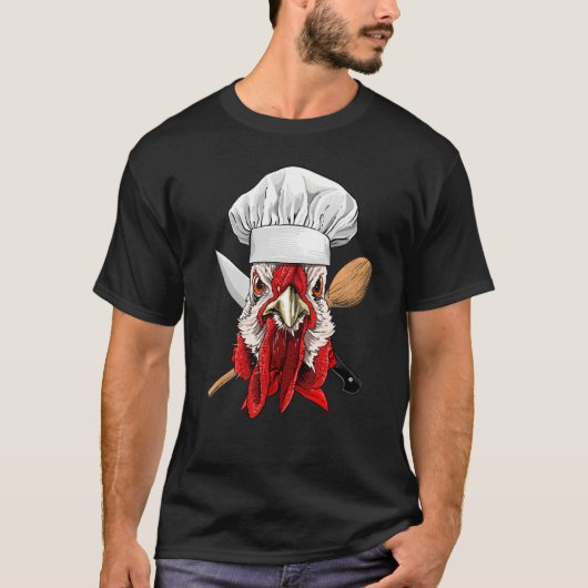 Restaurant Chicken Chef Kitchen Cook Culinary Chic Tシャツ (正面)