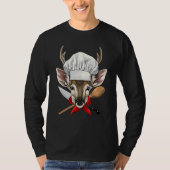 Restaurant Deer Chef Kitchen Cook Culinary Animal  Tシャツ (正面)