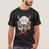 Restaurant Deer Chef Kitchen Cook Culinary Animal  Tシャツ (正面)
